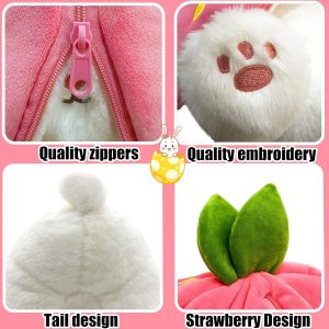 🐰easter early sale 49% off🍓strawberry bunny transformed into little rabbit🎀 fruit doll plush toy